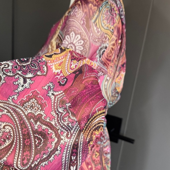 Zara Paisley Cut Out Maxi Dress Size M - Picture 6 of 11